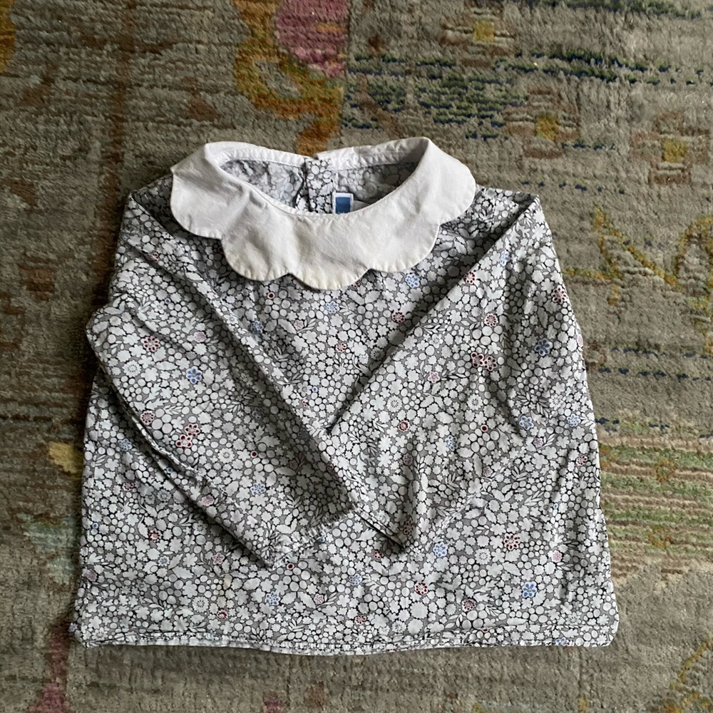 Jacadi Liberty Print Grey Blouse 12M